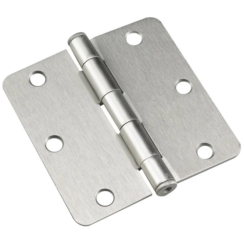 Full Mortise Butt Hinge - Size:3-1/2" - Finish:Brushed Nickel - Corner Type:1/4" Radius